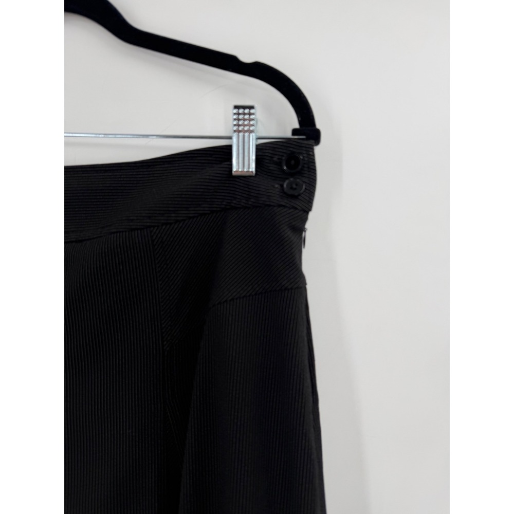 Sandro Flared Skirt Women 8 Black Pinstripe Goth Dark Academia School Girl - Picture 5 of 11